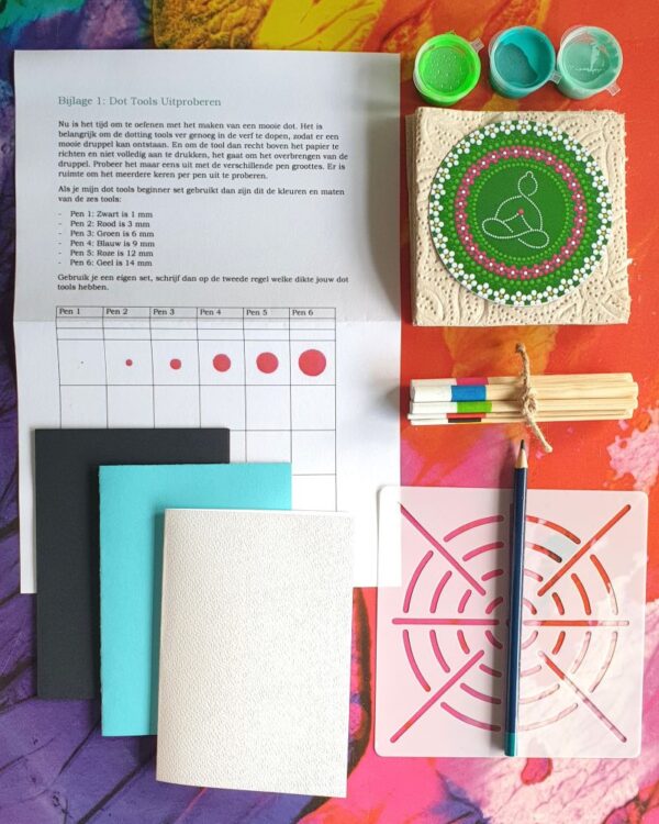 Mandala Dot Painting beginnersset – DIY pakket om direct aan de slag te gaan
